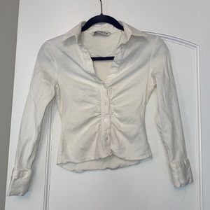 Zara ruched button down